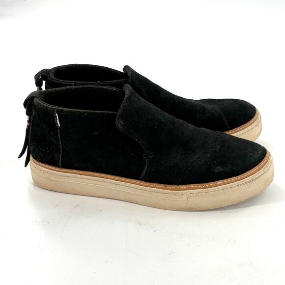 Toms Paxton Suede Boots 10 Black Ankle Booties Sneakers Comfort Travel - Picture 3 of 8